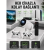 Portatif 4k Projeksiyon – 4.000 Uygulama, Kablosuz Yansıtma Ve Bluetooth 5.0 Yeni Nesil