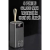 Powerbank 60.000 Mah Hızlı Şarj 4 Çıkışlı Uzun Şarj Süreli Dijital Göstergeli