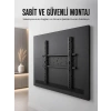Profesyonel Sabit Tv Askı Aparatı  Ultra Dayanıklı Çelik Duvar Montaj Braketi 50-95 İnç