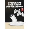 Projeksiyon Cihazı Video Oyun Konsolu Projektör Taşınabilir Ayaklı Çift Kollu 4k Çözünürlüklü