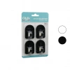 QLUX L-00950 4PCS DOME ASKI NO-2 KUBBELİ - SİYAH - BEYAZ - PLASTİK ASKI YAPIŞKANLI MONTAJ (5263)