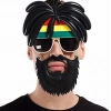 Rasta Peruklu Rasta Sakallı Bob Marley Bıyıklı Parti Gözlüğü 27x18 cm (5263)