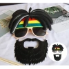 Rasta Peruklu Rasta Sakallı Bob Marley Bıyıklı Parti Gözlüğü 27x18 cm (5263)