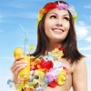 Rengarenk Hawaii Kolye Taç Bileklik Seti 4 Parça (5263)