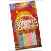Rengarenk Mumlu Beyaz Happy Birthday Yazılı Doğum Günü Mumu 12 Adet (5263)