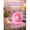Renkli Ambiyans Işıklı Taşınabilir Masaüstü Vantilatör