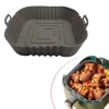 Renkli Isıya Dayanıklı Yıkanılabilir Silikon Fırın  Airfryer Kare Model Pişirme Matı 20 cm (5263)