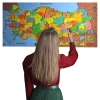 Renkli Türkiye Haritası Manyetik Yapıştırıcı Gerektirmeyen Duvar Stickerı 118 CM * 56 CM (5263)