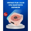 Retro Saatli Bluetooth Hoparlör – Gece Lambalı Kristal Ses Kalitesi