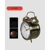 Retro Tarz Bronz Dekoratif Masa Saati Metal Gövde Yüksek Sesli Alarm