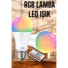 Rgb Led Lamba Led Işık Ampul Renk Değiştirebilen 100 Watt