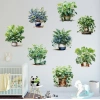 Saksılı Çiçek Tasarımlı 8li Sticker (5263)