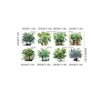 Saksılı Çiçek Tasarımlı 8li Sticker (5263)
