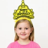 Sarı Happy Birthday Prenses Tacı – Doğum Günü Taç Aksesuarı (5263)
