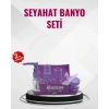 Seyahat Boy Banyo Seti 5’li Mini Şişe Ve Krem Kutusu Çantalı