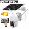 Sim Kartlı 4g Ptz 360 Hareketli Solar Güneş Enerjili 1080p Kamera Türkçe Program Son Sürüm