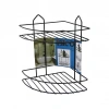 SİYAH  2 KATLI - ÜÇGEN METAL BANYO KÖŞELİK - DUŞKABİN RAF (5263)