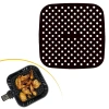 Siyah Isıya Dayanıklı Yıkanılabilir Silikon Fırın Ve Airfryer Kare Model Pişirme Matı 21,5 Cm (5263)