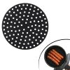 Siyah Isıya Dayanıklı Yıkanılabilir Silikon Fırın Ve Airfryer Yuvarlak Model Pişirme Matı 20 Cm (5263)