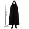 Siyah Kapüşonlu 120 cm Pelerin ve Beyaz Boyanabilir Tam Yüz Maske (5263)