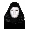 Siyah Kapüşonlu 120 cm Pelerin ve Beyaz Boyanabilir Tam Yüz Maske (5263)