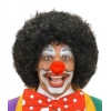 Siyah Renk Kıvırcık Afro Bonus Peruk Saç ve Kırmızı Sünger Burun Seti (5263)