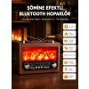 Solar Şarjlı Şömine Işıklı Bluetooth Hoparlör – Radyo, Usb, Tf Kart Destekli