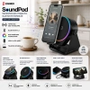 SOUNDPAD 5IN1 - 5W - 2000mAh TEMAS İLE SES YÜKSELTME - TELEFON STAND - USB-C ŞARJ SİYAH İNDİKSİYON SES YÜKSELTİCİ BLUETOOTH HOPARLÖR SPEAKER EKD-S10 (5263)