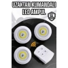 Spot Lamba Led Işık 3lü Uzaktan Kumandalı Pilli Yapışkanlı Kablosuz