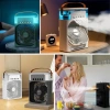 Taşınabilir 3 Farklı Mod Ayarlı 7 Farklı Led Işıklı Sulu Soğutmalı Taşınabilir Masaüstü USB Fan Vantilatör (5263)