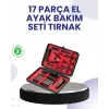Taşınabilir Deri Kutulu 17 Parça Manikür Seti
