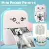 Taşınabilir Yazıcı, Mini Cep Kablosuz Termal Yazıcı Android iOS Akıllı Telefonlar için Uygun, BT Mürekkepsiz Baskı, Etiketler, Fişler, Fotoğraflar, Notlar, Öğrenme (5263)