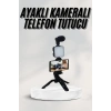 Telefon Tutucu Led Işıklı Kumandalı Mikrofon Telefon Vlog Video Kayıt