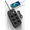 Termal Akım Korumalı 6’lü Priz 4x Usb 2x Type-c Çıkışlı Grup Priz Çoğaltıcı (3500w) Siyah