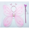 Toz Pembe Renk Kelebek Kanadı Tacı ve Sopası 50x37 cm (5263)