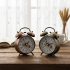 TWIN BELL ALARM CLOCK YUVARLAK MASA ÇALAR SAAT METAL KASA ESKİTME DESENLİ PİLLİ - IŞIKLI ÇAP: 10CM BGC-52 HERHANGİ BİR RENK GÖNDERİLİR (5263)