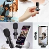 Type C Uyumlu İphone Dönüştürücülü Kablosuz Yaka Mikrofonu Android ve İphone Uyumlu Mini Mikrofon (5263)