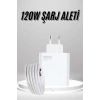Type C Yüksek Hızlı Şarj Aleti Beyaz 120w Ultra Uzun Ömürlü