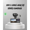 Üç Kameralı Araç Dvr Full Hd Gece Görüşlü Ve 2 İnç Ips Ekranlı