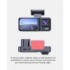 Üç Kameralı Dash Cam 170° Geniş Açılı Full Hd Gece Görüşlü
