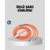 Üçlü Şarj Kablosu – Yüksek Hızlı, Dayanıklı Ve Uzun Ömürlü