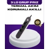 Usb Yuvalı Anahtarlı Üçlü Priz 2 Metre Kablolu