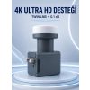 Uydu Anten Lnb Twin Çıkışlı 0.1 Db Ku Band 4k Ultra Hd Uyumlu