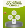 Uzaktan Kumandalı 3 Lü Kablosuz Led Spot Lamba Seti Yapışkanlı Pratik Kullanım