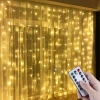 Uzaktan Kumandalı LED Perdeye Takılabilen Kancalı Işık Usb 3x3 Metre Peri Perde LED (5263)