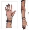 Uzun Boy Likralı Siyah Renk Yetişkin Mega Tül Eldiven 53 cm (5263)