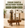 Vintage Kum Saati + Deniz Feneri Modeli – Ahşap Gövdeli Masa Üstü Dekor Yeni Nesil
