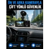 Wifi Çift Kameralı Araç İçi Kayıt Kamerası 1080p Full Hd 170° Geniş Açılı Araç Kamerası