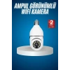 Wifi Güvenlik Kamerası Çift Kameralı Ampule Takılabilir Sensörlü