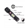 WS-2828 Ultra USB Şarjlı Polis El Feneri, Bekçi, Asker El Feneri Kırmızı Mavi Çakarlı 1000 Lümen (5263)